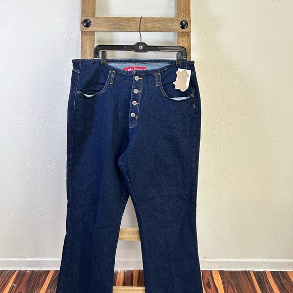 Dark Blue Flare Jeans - Picture 3 of 6
